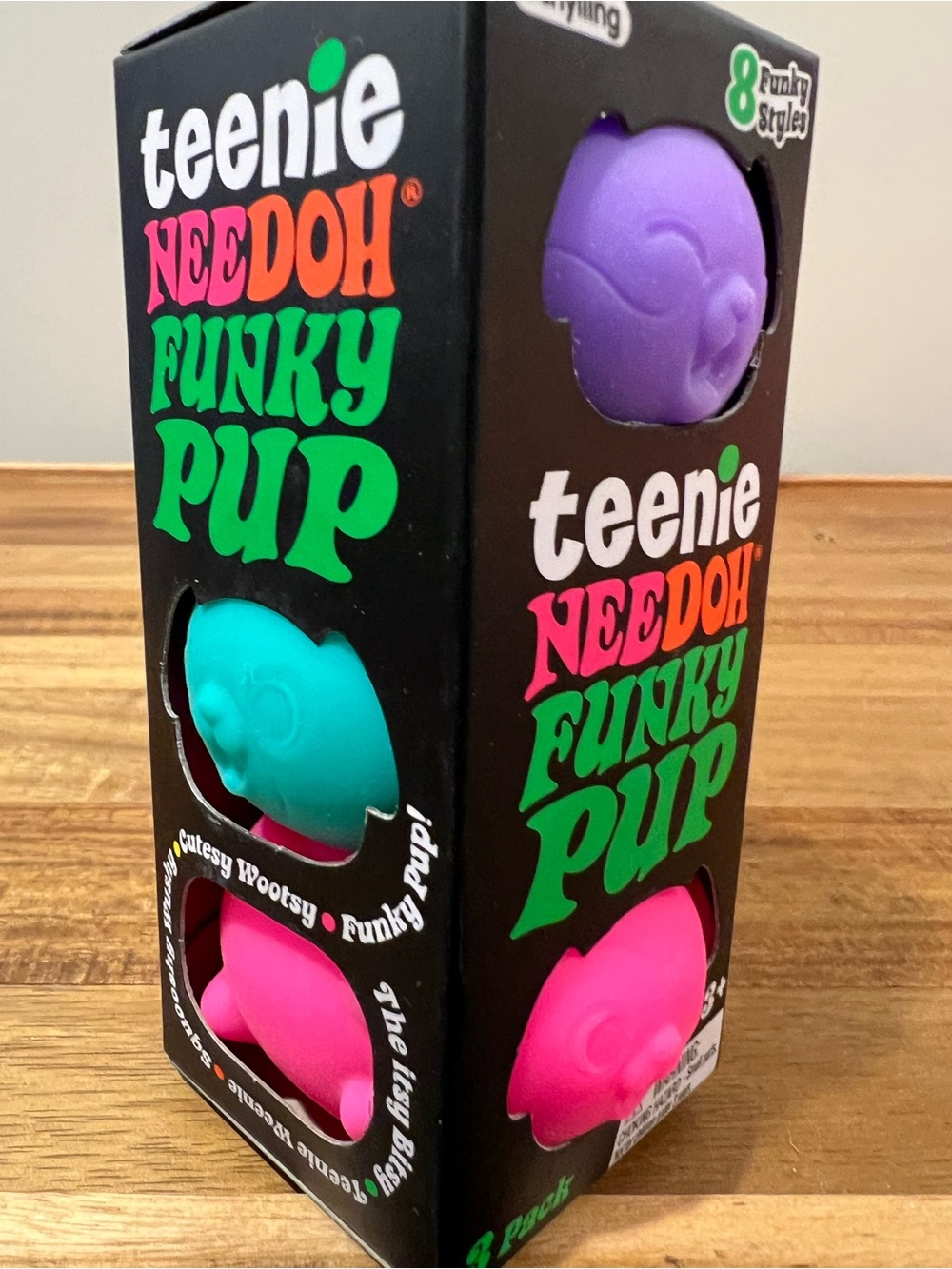 🌟teenie NeeDoh Funky Pup - (3) Pack Purple, Blue & Pink 💜🩵🩷